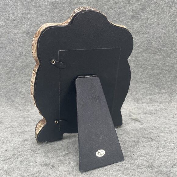 VTG Faux Bamboo Picture Frame Lion Head & Tropical Leaves 3 X 4 Photo Tabletop - Picture 2 of 4